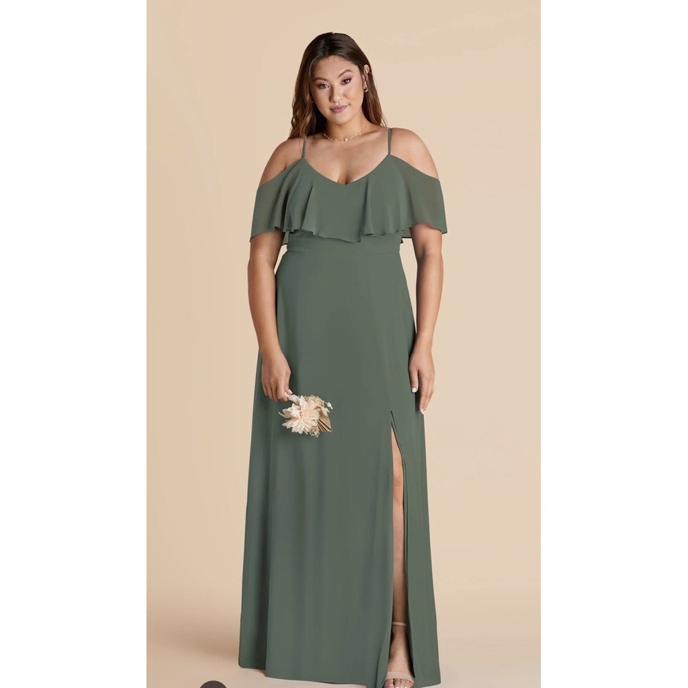 Jane Dress Chiffon Eucalyptus Slit NWT Plus SIZE 1X